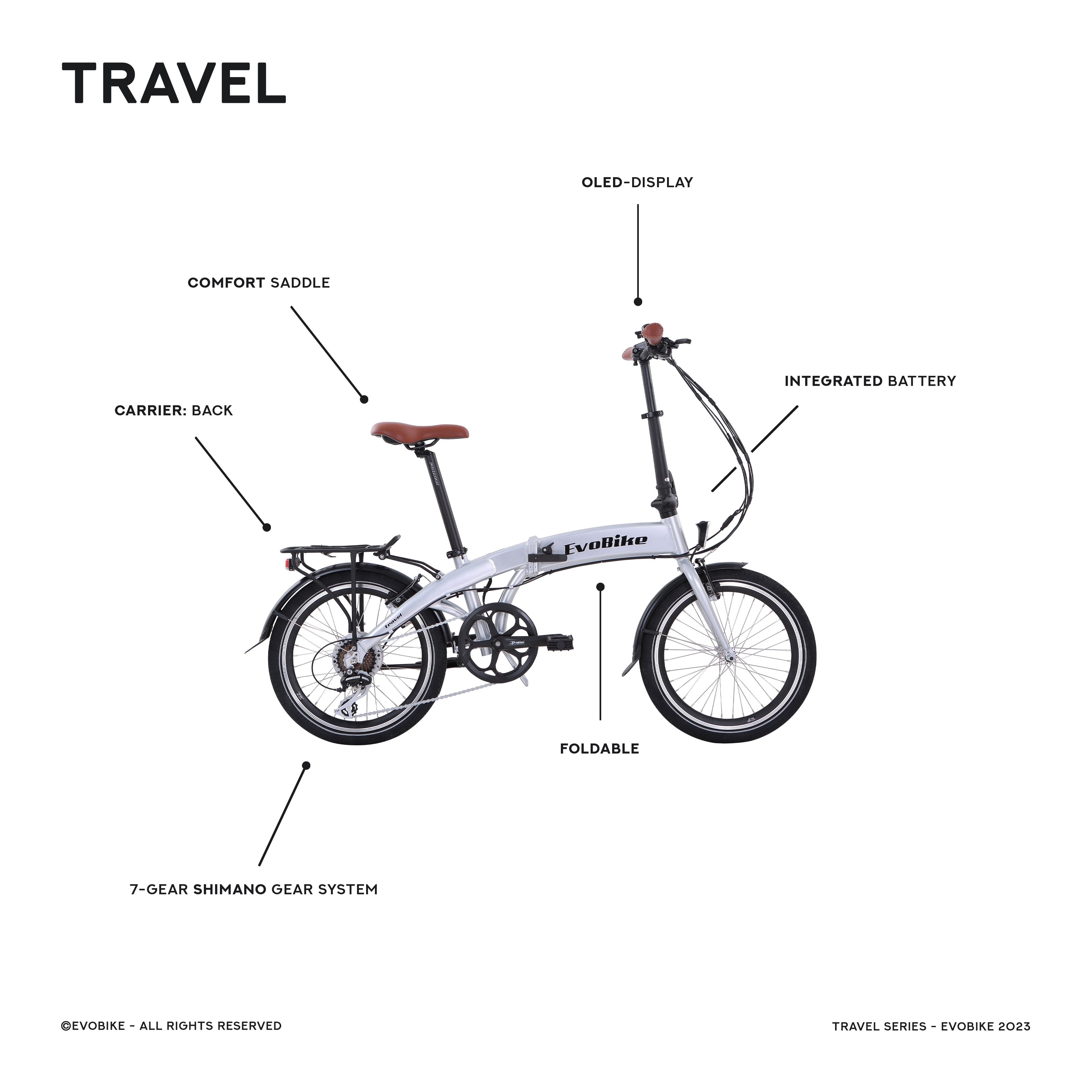 Elcykel EvoBike Travel - Foldbar